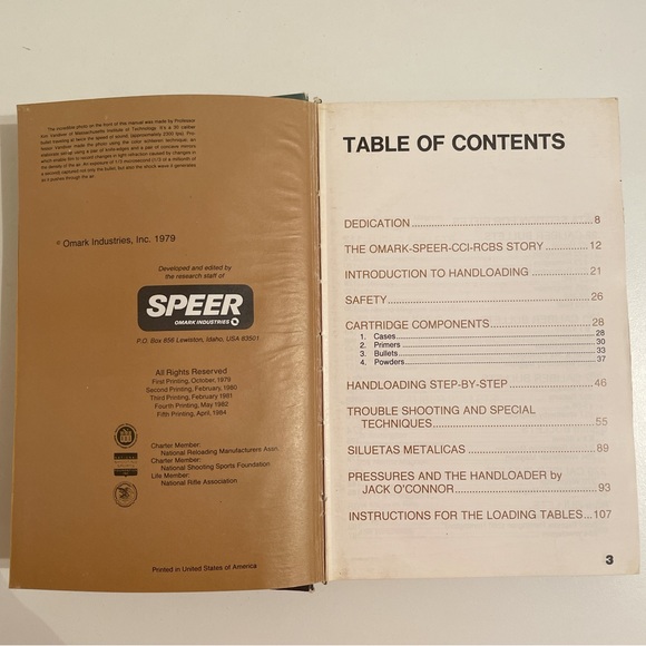 Speer Reloading Manual Number 10 Ten for Rifle and Pistol 1979 Hardback Vintage - Picture 4 of 11